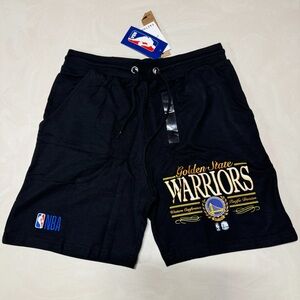 NBA Black Athletic Shorts with Warriors Logo